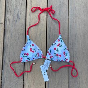 Shoshanna Cherry triangle bikini top